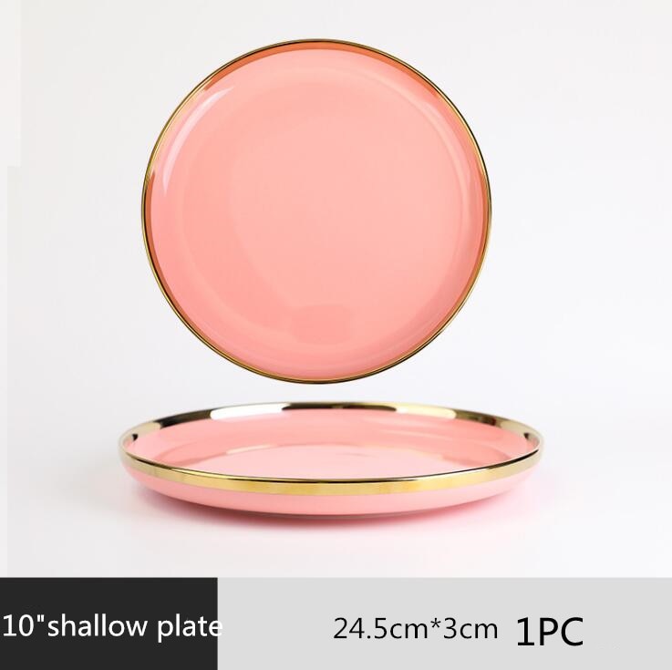 Pink with Golden Rim Tableware