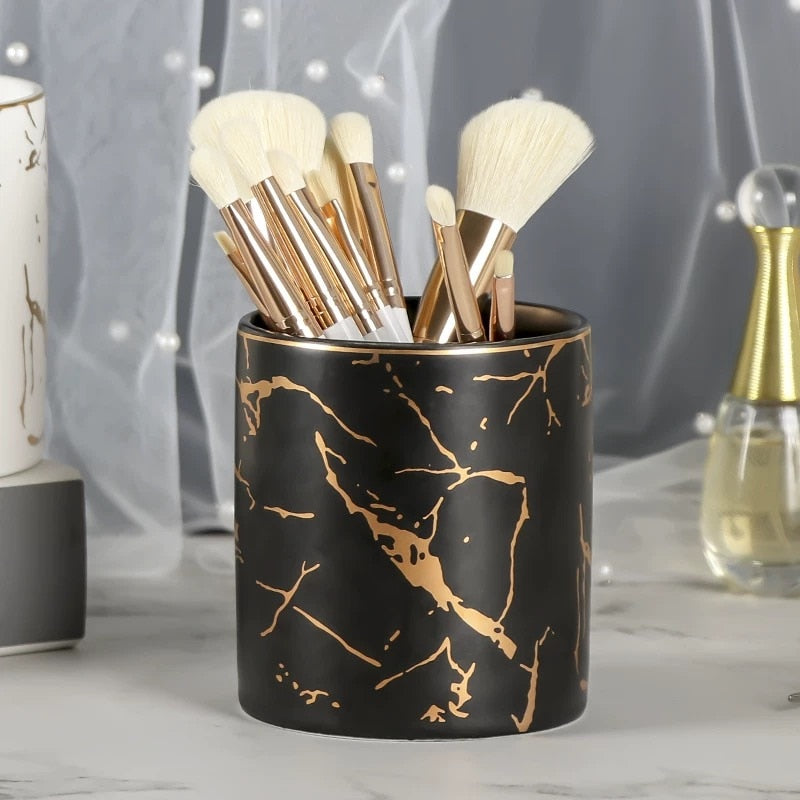 Marble Makeup Brush Organiser