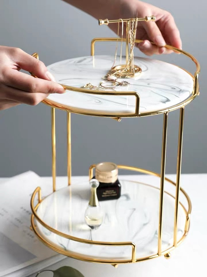 Golden Marble Style Beauty Organiser