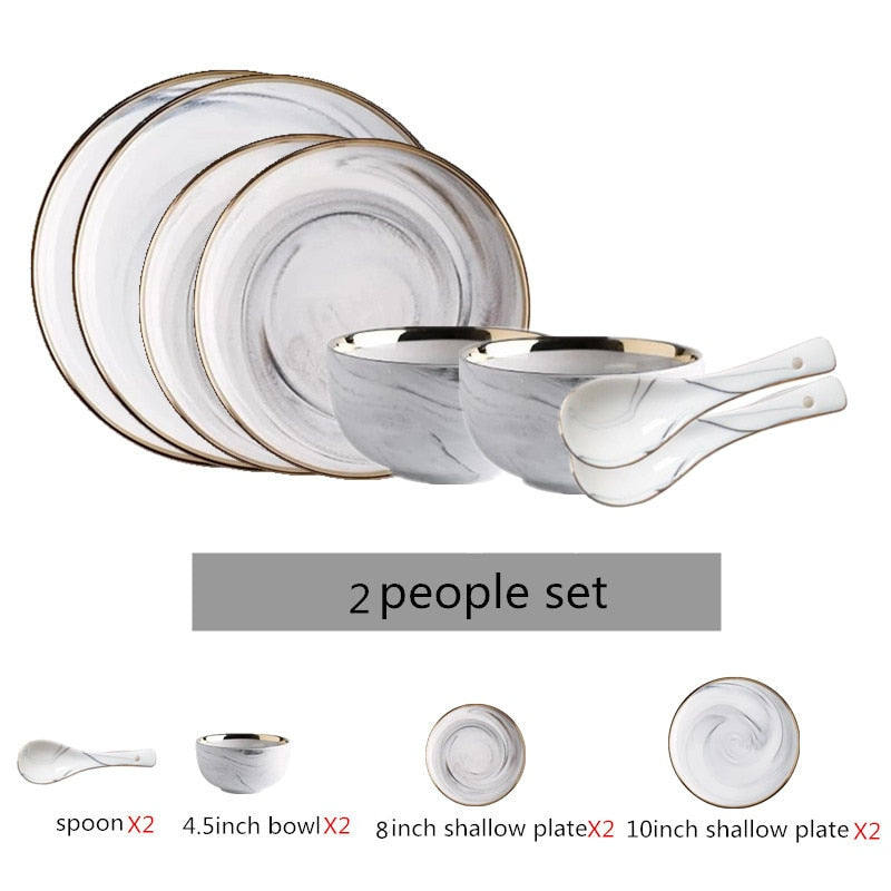 Gold Marble Tableware Set