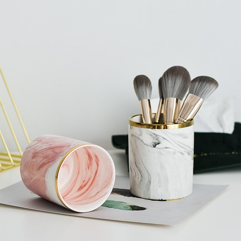 Marble Makeup Brush Organiser