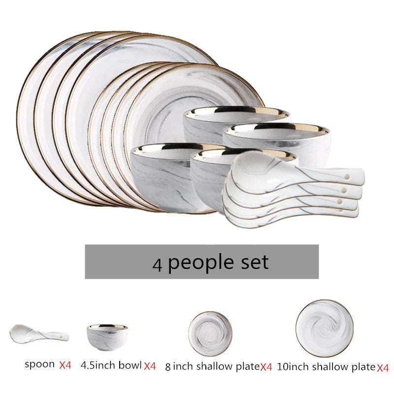 Gold Marble Tableware Set