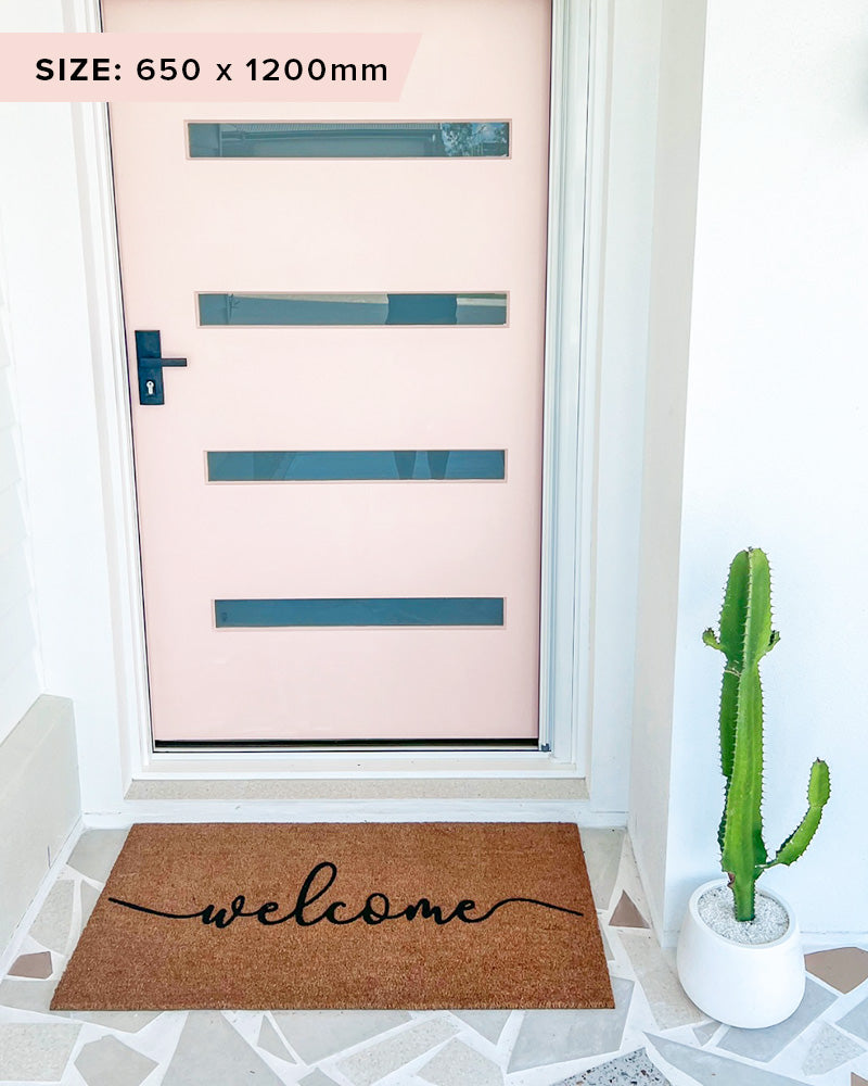 Cursive Welcome Doormat Embossed