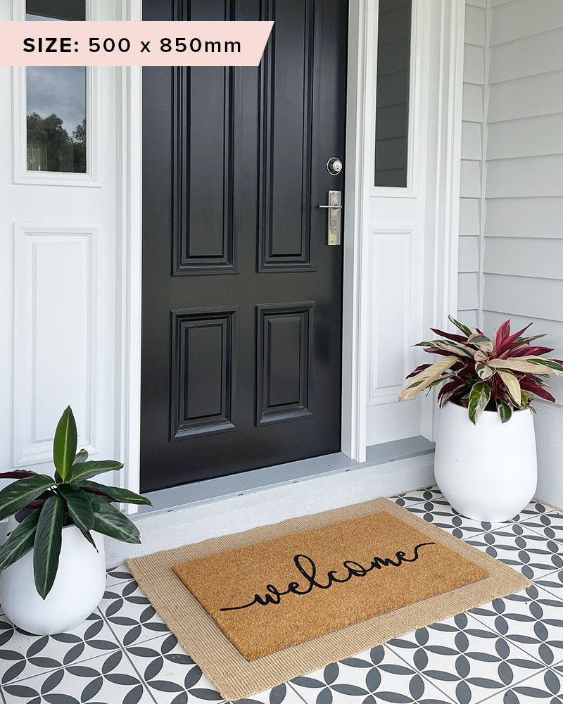 Cursive Welcome Doormat Embossed