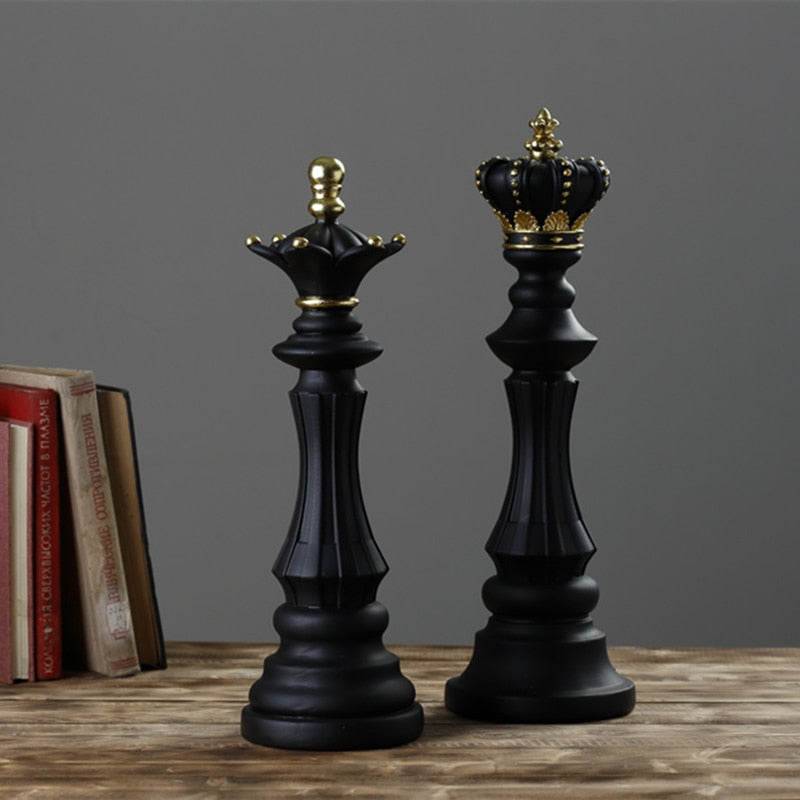 Resin Retro Chess Sculpture