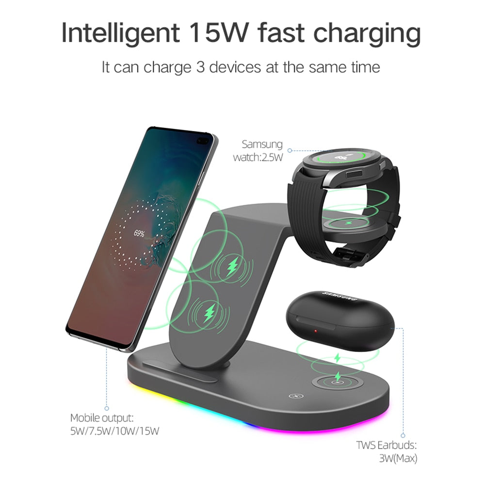 Multifunctional Wireless Phone/Watch/Earphones Charger