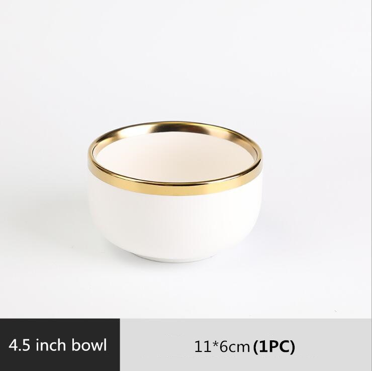 White with Golden Rim Tableware Set