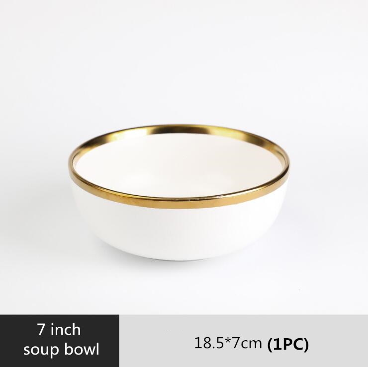 White with Golden Rim Tableware Set