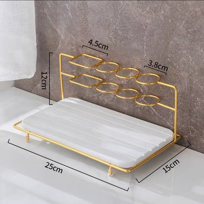Golden Frame Bathroom Storage Rack