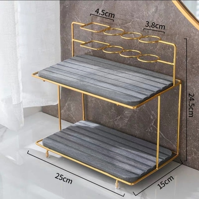 Golden Frame Bathroom Storage Rack