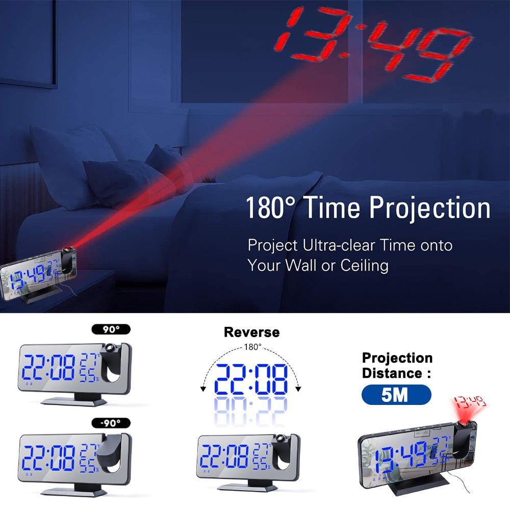 LED Projection Alarm Clock