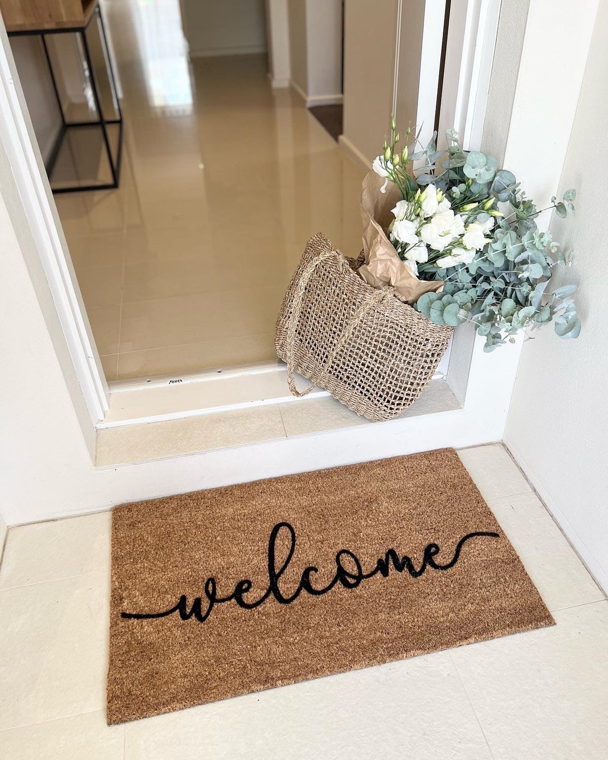 Cursive Welcome Doormat Embossed