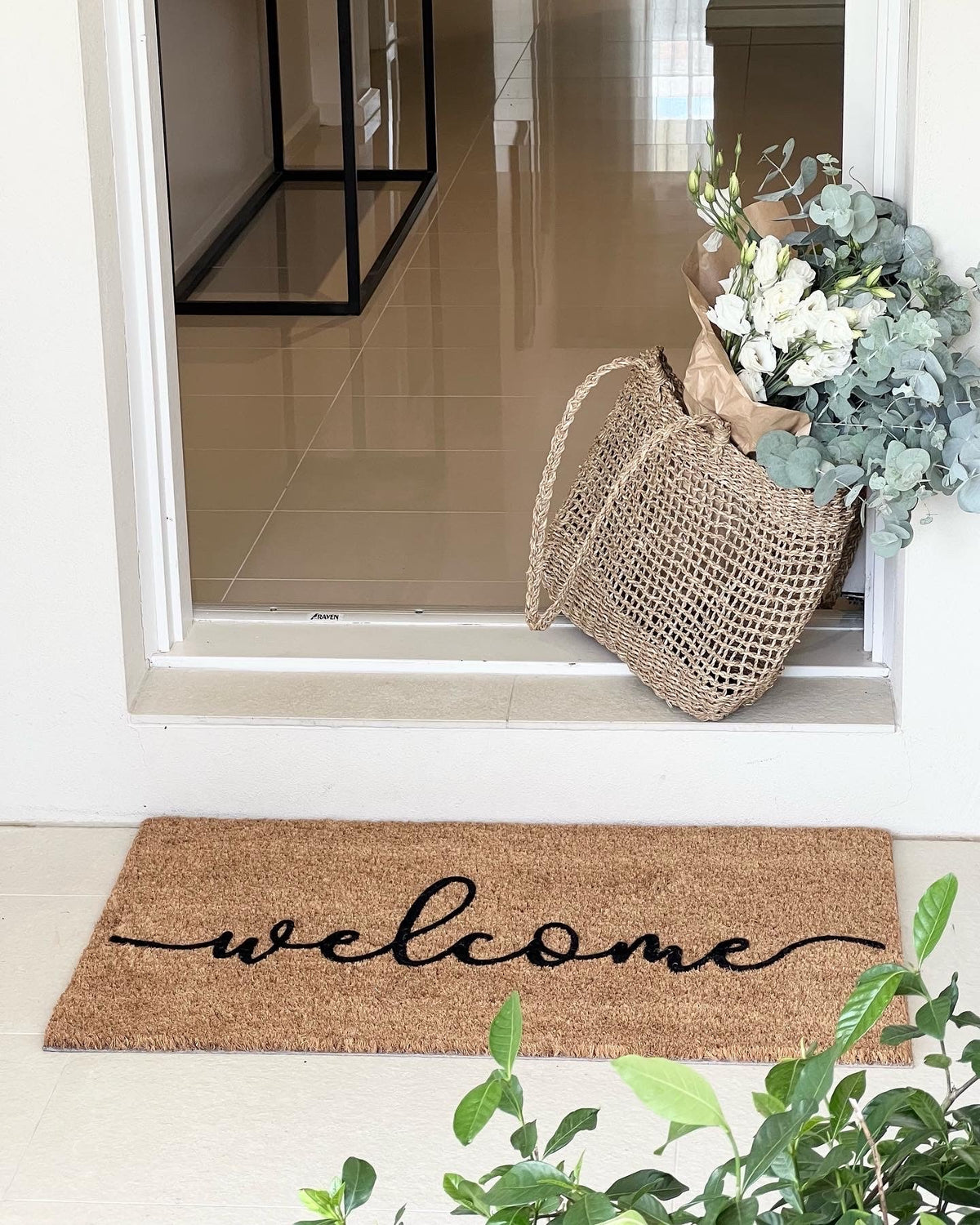 Cursive Welcome Doormat Embossed