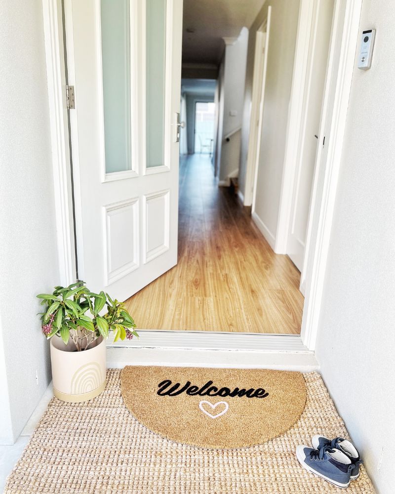 Welcome with Love Semi-Circle Doormat Embossed