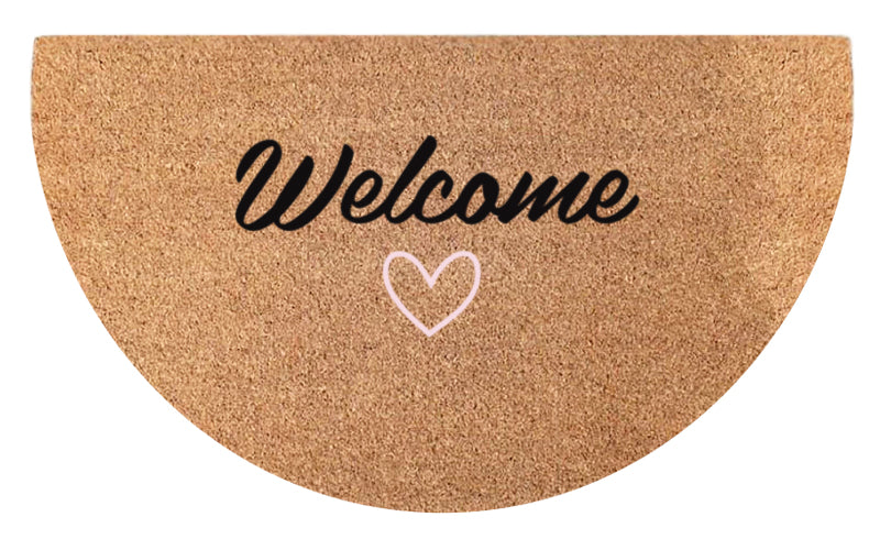 Welcome with Love Semi-Circle Doormat Embossed