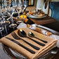 24 Piece Black Metallic Cutlery