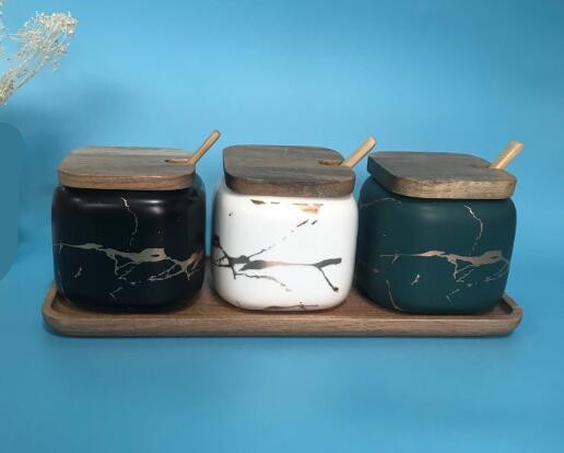 Marble Ceramic Seasoning Jars