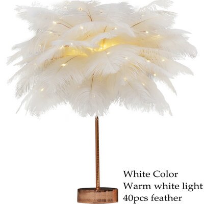 DIY Feather Table Lamp