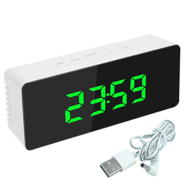 Mirror LED Alarm Clock