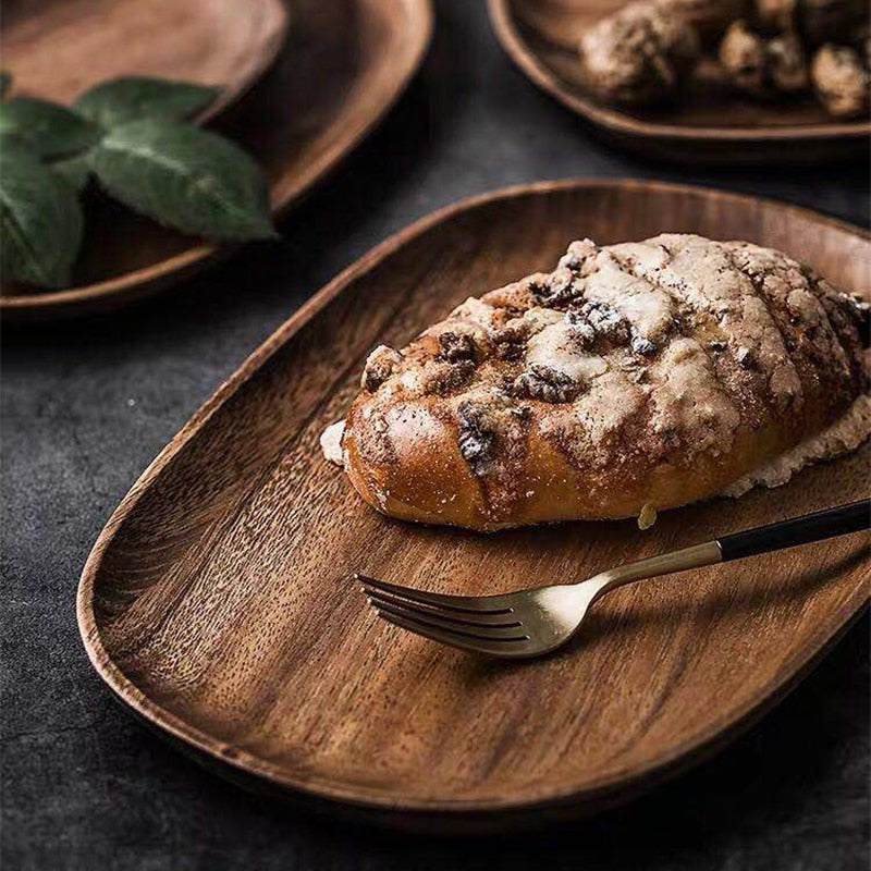 Asymmetrical Wooden Serving Platter