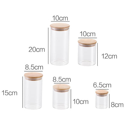 Sealed Glass Canisters with Bamboo Lid