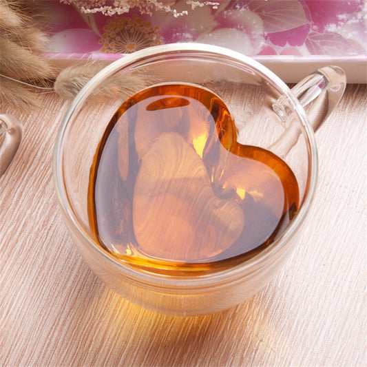 Double Glass Heart Mug
