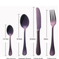 24 Piece Purple Cutlery Set